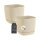 2er-Set ENGELLAND Blumentöpfe 21×21 cm Beige – 5,8 L, quadratisch, Rillenoptik, wetterfest & UV-beständig