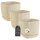3er-Set ENGELLAND Blumentöpfe 21×21 cm Beige – quadratisch, 5,8 L, Rillenoptik, wetterfest & UV-beständig