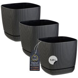 3er-Set ENGELLAND Blumentöpfe 21×21 cm Schwarz...