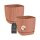 Engelland 3er-Set Blumentöpfe 21×21 cm Terrakotta– quadratisch, wetterfest mit Drainagesystem