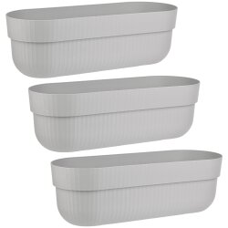 ENGELLAND 3er Set Blumenkästen Grau 50 cm –...