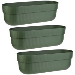 ENGELLAND 3er Set Blumenkästen Moosgrün 50 cm...