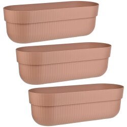 ENGELLAND 3er Set Blumenkästen Terrakotta 50 cm mit...