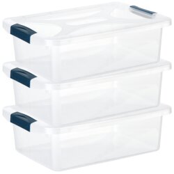 3er-Set Aufbewahrungsboxen 6 L stapelbar mit Deckel &...