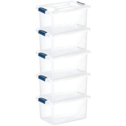 Stapelbare Aufbewahrungsboxen 5er Set 16 L...