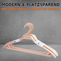 ENGELLAND Kleiderbügel Set 9-er Apricot – rutschfest, verstellbar & stabil, ideal für ein harmonisches Kleiderschrankbild