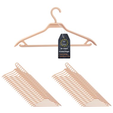 ENGELLAND Kleiderbügel Set 45-er Apricot – rutschfest, stabil & verstellbar, Profi-Pack für Familien & Gewerbe