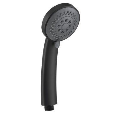 Handbrause 3 Strahlarten mit Wasserstop – schwarz, Antikalkdüsen & ergonomisch für Dusche