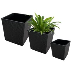 Engelland 3er-Set WPC Pflanzkübel 21x21 cm in drei...
