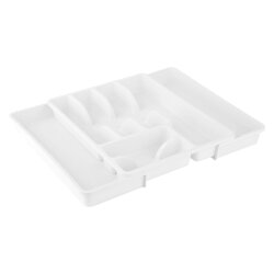 Verstellbarer Besteckkasten 29-51 cm Weiß BPA-frei...