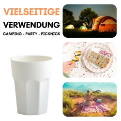 ENGELLAND 25-teiliges Kunststoffbecher-Set 0,25 L im Fünf-Farben-Mix BPA-frei wiederverwendbar & stapelbar