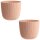ENGELLAND 2er-Set Blumentopf Ø 34 cm Apricot – wetterfest mit Drainagesystem, Rillenoptik