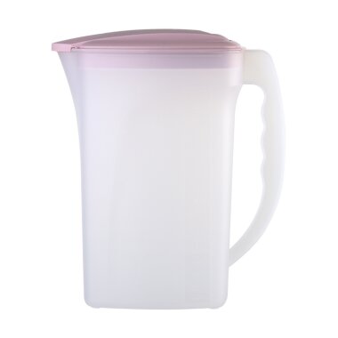 Getränkekrug Rosa 2 L BPA-frei mit Wipp‐Deckel & Füllskala - spülmaschinenfest & kältebeständig