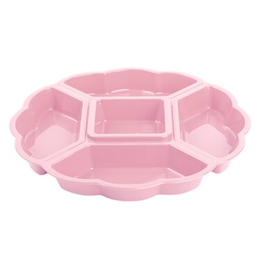ENGELLAND Servierplatte Rosa 33 cm – BPA frei, 5 teilige Snackschale aus Kunststoff, spülmaschinenfest & stapelbar