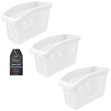 Kühlschrank Organizer Box 3er Set 29 × 13 × 17,5 cm Weiß für platzsparende Ordnung