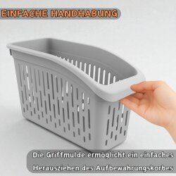 Kühlschrank Organizer Box 4er Set 29×13×17,5 cm Grau für platzsparende Ordnung