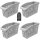 Kühlschrank Organizer Box 4er Set 29×13×17,5 cm Grau für platzsparende Ordnung