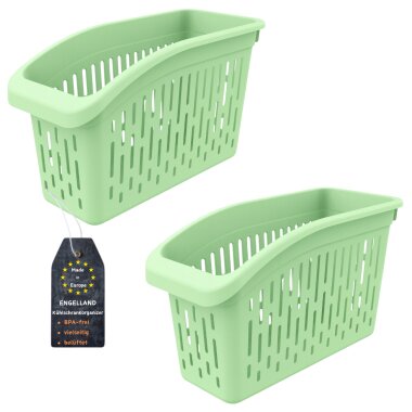 Kühlschrank Organizer Box 2er Set 29×13×17,5 cm Mint für platzsparende Ordnung