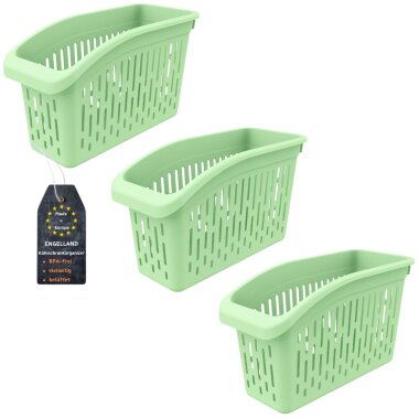 Kühlschrank Organizer Box 3er Set 29×13×17,5 cm Mint für platzsparende Ordnung