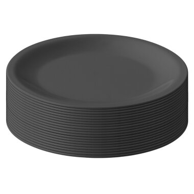 ENGELLAND 20er Set Kunststoffteller 23,5 cm Anthrazit BPA-frei spülmaschinenfest stapelbar