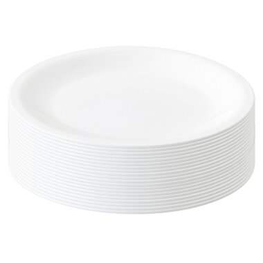ENGELLAND 20er Set Kunststoffteller Ø 23,5 cm Weiß – BPA-frei, bruchfest & stapelbar