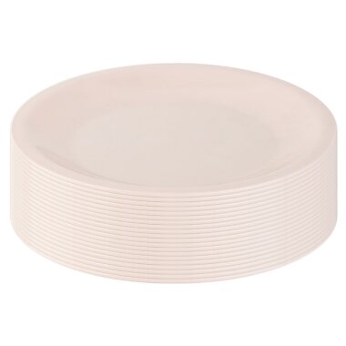 ENGELLAND 20er Set flache Kunststoffteller Ø 23,5 cm Rosa – BPA-frei, bruchfest, spülmaschinen- & mikrowellengeeignet, stapelbare Mehrwegteller