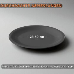 ENGELLAND 6er Set flache Kunststoffteller Ø 23,5...