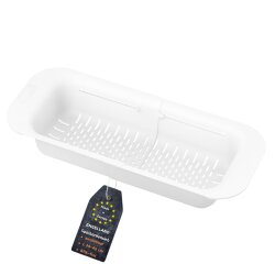Ausziehbares Abtropf-Sieb Weiß 34-46 cm BPA-frei...