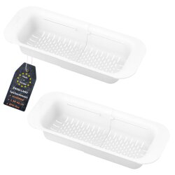 Ausziehbares Abtropf-Sieb Weiß 34-46 cm BPA-frei...