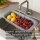 Ausziehbares Abtropf-Sieb Grau 34-46 cm BPA-frei Kunststoff – flexibel für Spüle, Obst & Gemüse, Nudeln