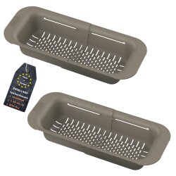 Ausziehbares Abtropf-Sieb Braun 34-46 cm BPA-frei...