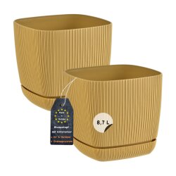 ENGELLAND 2x Blumentopf Ø 24 cm Ockergelb –...