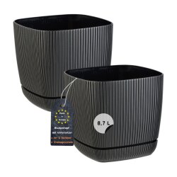 ENGELLAND 2× Pflanztopf Ø 24 cm Schwarz...