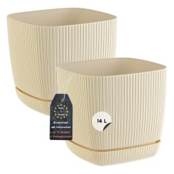 ENGELLAND 2er-Set Pflanzkübel Ø 28 cm Beige...