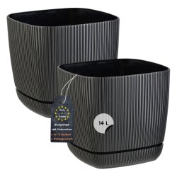 ENGELLAND 2er Set Pflanzkübel Ø28 cm Schwarz...