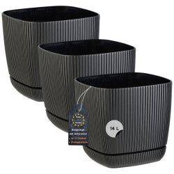 ENGELLAND 3er-Set Blumentöpfe Ø 28 cm Schwarz...