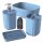 Engelland 4 teiliges Badezimmer Set Pastell-Blau – Seifenspender, Seifenschale, Zahnbürstenhalter & Organizer aus BPA freiem Kunststoff