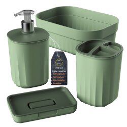 Engelland 4 teiliges Badezimmer Set Salbei-Grün...