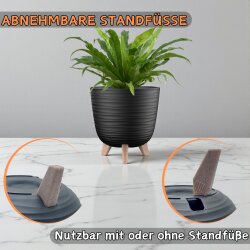 ENGELLAND 2er-Set Blumentöpfe Beige Ø 20 cm – mit Füßen & Bewässerungssystem