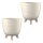 ENGELLAND 2er-Set Blumentöpfe Beige Ø 20 cm – mit Füßen & Bewässerungssystem