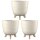 ENGELLAND 3er-Set selbstbewässernder Blumentopf Ø 20 cm mit abnehmbaren Füßen, UV-beständig & frostfest, Beige
