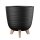 ENGELLAND Blumentopf mit Füßen & Bewässerungssystem Schwarz Ø 24 cm