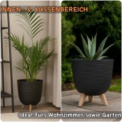 ENGELLAND Blumentopf mit Füßen & Bewässerungssystem Weiß Ø 24 cm