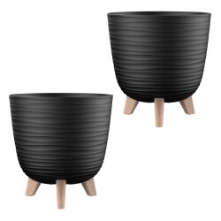 ENGELLAND Blumentopf Schwarz Ø 24 cm mit...