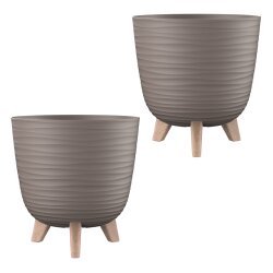 ENGELLAND 2er Set Blumentopf Braun Ø 24 cm mit...