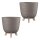 ENGELLAND 2er Set Blumentopf Braun Ø 24 cm mit Bewässerungssystem – UV-beständig & frostfest