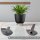 ENGELLAND 3 x Blumentopf mit Füßen & Bewässerungssystem Anthrazit Ø 24 cm