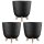 ENGELLAND 3er Set Blumentöpfe Schwarz Ø28 cm mit Bewässerungssystem für Innen & Außen