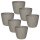 ENGELLAND Blumentopf 6er-Set Braun Ø 14 cm mit Selbstbewässerungssystem & Drainage – platzsparender Pflanzkübel