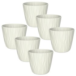 ENGELLAND Blumentopf 6er-Set Beige Ø 14 cm mit...